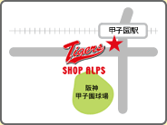 タイガースショップ アルプス 地図