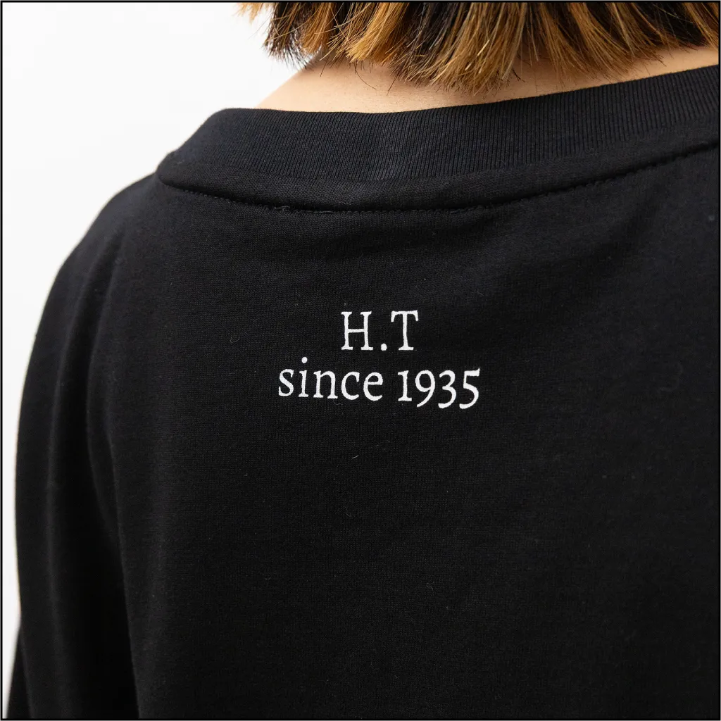 ポケット＆ドロスト付きTシャツ バックプリント