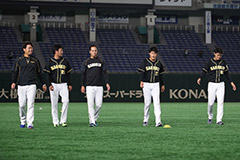 10月8日(火) 指名練習に参加した西、高橋遥、青柳、岩貞、望月ら投手陣